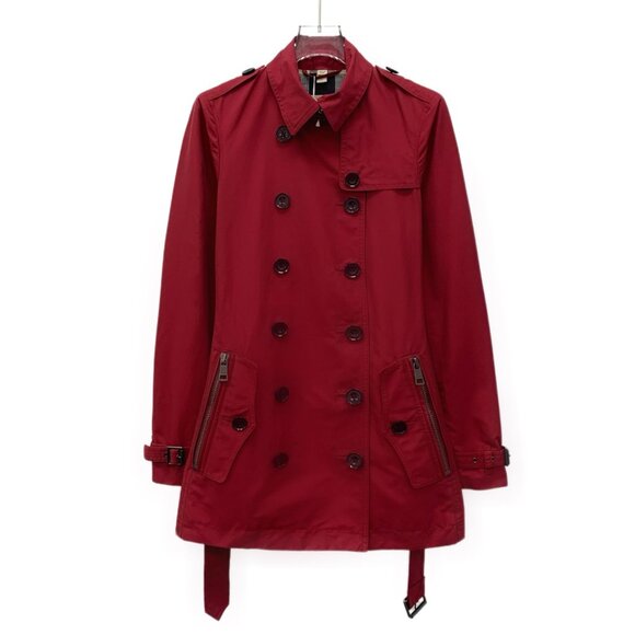 Burberry Red cotton belted trench coat - Picture 1 of 8